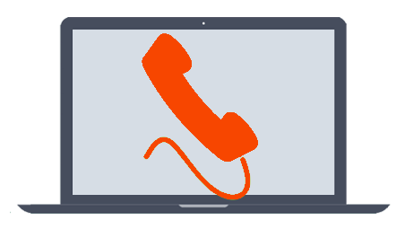 A graphic of a telephone on a computer screen illustrating how Microsoft Teams direct routing enables telephony and calling to telephone numbers from a computer